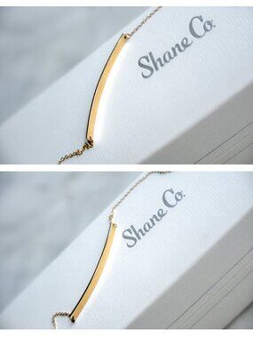 Shane Co. 14K Yellow Gold Bar Bracelet S